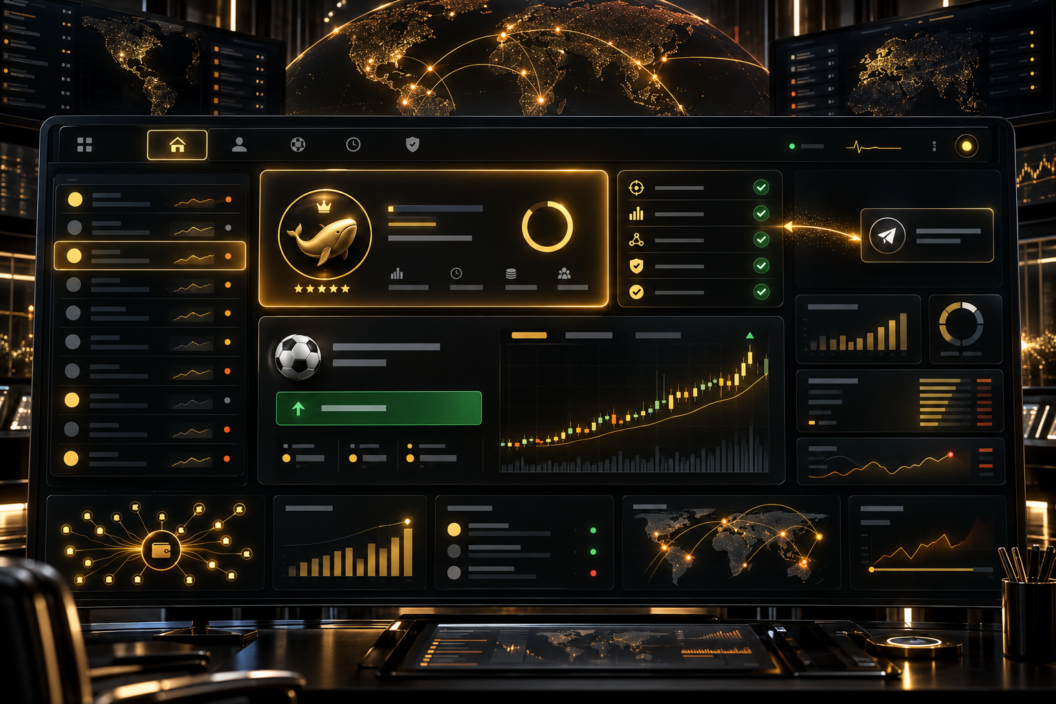 Visualização conceitual do radar Smart Money AI Midas